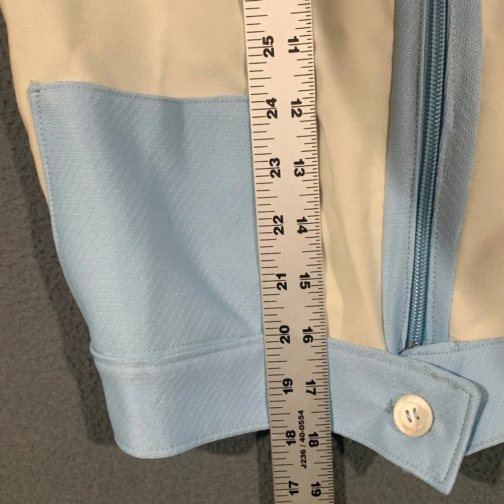Vintage 70s Tracksuit Kids‎ Toddler Blue Cream Zip Jacket Shorts Set